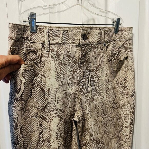 White House Black Market-Women's Snake Skin Print-High Rise Ankle Pants-Stretch - Picture 4 of 16